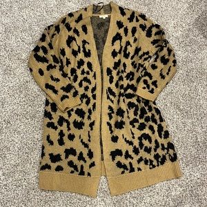 Leopard Oversized Cardigan Sweater Size Small